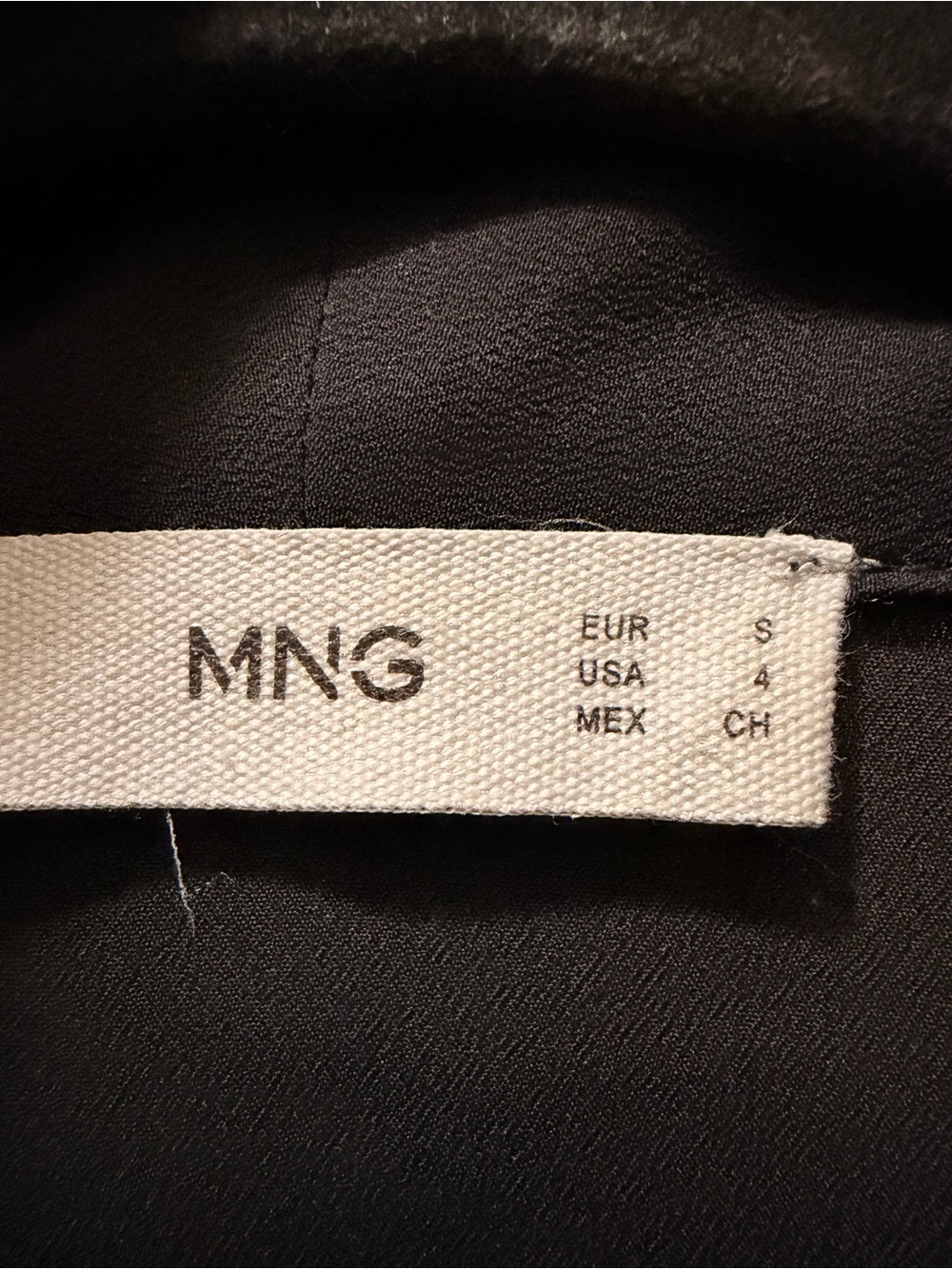 Mango Tie-Neck Black Blouse - Women's Long-Sleeve Blouse - Picture 4 of 5